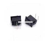 10Pcs Bent Black Rocker Switch 3A 250V 6A 125VAC KCD11 2Pin Curved Needle Snap-in On/Off Push Button Switch 10 * 15mm BLACK
