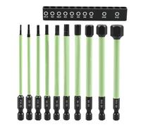 10pcs Bit Industriel Ensemble De 1 5 Mm-12 Mm Allen Drillage De Clé À Clé Magnétique 1/4 Pouces