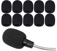 10Pcs Bonnette Micro,Mousse Micro,Mousse Micro Casque,Mini Microphone Casque Pare-brise Mousse,Pour La Salle De Classe,Interviews D'Actualités,La Salle De Conférence