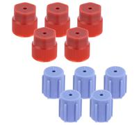 10pcs Bouchon de Climatisation de Voiture, 13mm et 16mm Bouchon de Valve de Service CA Anti-Fuite Bouchons de Ligne CA pour le Remplacement de Voiture (5 Bleus Côté bas et 5 Rouges Côté Haut)