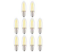 10pcs Bougie Mini Ampoule LED 1.5W Longue Incandescence Vintage Dimmable E12 Lampe à Incandescence en Verre Remplace les Produits E14 230V, 5.8x1.7cm