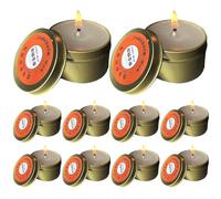 10pcs Bougies De Survie Longue Durée, Bougies D'urgence Dans Une Boîte Métallique, Bougies Sans Fumée Non Parfumées, Source Lumineuse Idéale Pour La Prévention Des Catastrophes, Le Camping