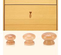 10Pcs Bouton de Meuble Bois, Rondes en Bois Naturel Armoire Boutons Tiroir Armoire Porte Matériel Tirer Poignée Boutons(24MM)