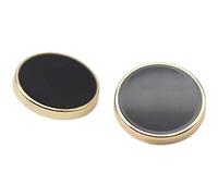 10PCS Bouton Métallique Coupe - Vent Set Bouton Artisanat Bouton Couture Décoration Boutons DIY (Or + Noir, 15mm)