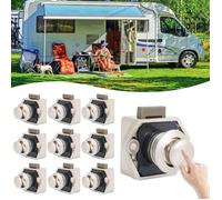 10PCS Bouton Poussoir Loquet Verrou, Sans Clé Serrure Bouton de meuble Fermoir,pour Tiroir, Porte D'armoire, RV Caravane