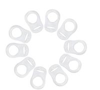10Pcs Bouton Silicone Anneau Style Porte-Sucette Adaptateur Doux Bébé Sucette Clips Titulaires Adaptateur de Clips Fictifs(Clair)