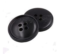 10PCS Boutons à Vêtement - Bouton de Couture en Corne à la Mode avec 4 Trous en Forme de Bouton pour Hommes, Chandails, Uniformes, Chemise, Blazer, Manteau et Veste (Noir-1, 25mm)