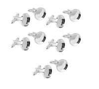 10pcs boutons de manchette ronds vierges boutons de manchette dos pour artisanat 16mm argent durable et utile