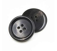 10pcs Boutons de Vêtements - Couture de Corne de Mode 4 Trous pour Hommes Femmes Chandails, Uniforme, Chemise, Blazer, Manteau et Veste (Noir, 28mm)