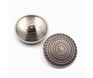 10Pcs Boutons pour Vêtements - Vintage Métal Couture Bouton Poignée Rond Bouton Set pour Blazer Vestes Uniformes (Argent, 15mm)