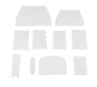 10pcs Braque-grattoir en plastique Ensemble de pâte à pâte Pâte Spatules Gâteau de gâteau outils de décoration pour les boulangers maison chefs professionnels blancs 125g