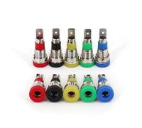 10Pcs Brass 4mm Female Jack Panel Test Socket Connector for Non-Shrouded Plugs AUOQKQUT(Mixed Colors)