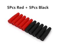 10Pcs Brass 4mm Insulated Female Jack Plug Wire Solder Connector AUOQKQUT(Red Black)