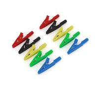 10Pcs Brass 5 Colors 41mm Insulated Test Alligator Clip With 2mm Female Jack AUOQKQUT(Mixed Colors)