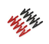 10Pcs Brass 5 Colors 41mm Insulated Test Alligator Clip With 2mm Female Jack EKFBQBGW(Red and Black)