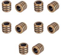 10pcs Brass European Lanyard Bead Large Hole Nonque Bronze Column Spacer Beads Vintage Round Craft Beads Knife Metal Lanyard Bead 5.4mm Hole