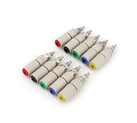 10Pcs Brass M5 Type High Current 4mm Female Jack Panel Socket Test Binding AUOQKQUT(Mixed Colors)