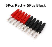 10Pcs Brass Nickel Plated 4mm Male Screw Type Stackable Plug Connector AUOQKQUT(10Pcs 5Red 5Black)