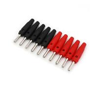 10Pcs Brass Nickel-Plated Cross 4mm Male Stackable Banana Plug Solder Type Connector AUOQKQUT(Red and Black)