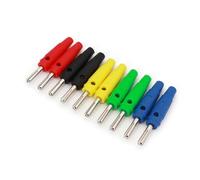 10Pcs Brass Nickel-Plated Cross 4mm Male Stackable Banana Plug Solder Type Connector EKFBQBGW(Mixed Colors)