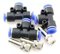 10PCS Buse de Système de Brumisation avec des tés de 6,35 mm, Buse de Pulvérisation de Bruine pour le système de refroidissement extérieur, anti-gouttes Atomiseur Buse, Connexion 6mm ( Size : 0.6mm )