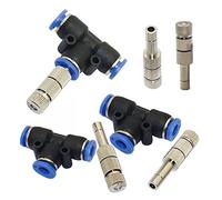 10PCS Buse de Système de Brumisation avec des tés de 6,35 mm, Buse de Pulvérisation de Bruine pour le système de refroidissement extérieur, anti-gouttes Atomiseur Buse, Connexion 6mm ( Size : 0.2mm )
