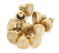 10pcs buses de brumisation en laiton, buse de système de brumisation de tête de pulvérisation extérieure à basse pression d'eau du robinet de 0,5 mm