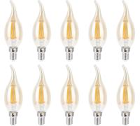 10PCS C35 LED Gold Filament Bulb 2700K 4W E14 Base Glass Clear Bulb Warm White Light 220?240V