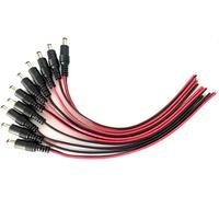 10pcs Câble D'alimentation CC Mâle en Queue de Cochon Fiche Mâle et Prise Femelle 5.5 X 2.1mm Câble D'alimentation CC Pigtail, pour Caméra de Sécurité CCTV de Prise D'alimentation CC