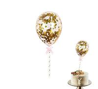 10pcs Cake Topper Ballon Confetti 5 Pouces En Latex Gonflable À Paillettes Mini Ballons Décoratifs Pour Gâteau Topper de Fête D'anniversaire Round Gold
