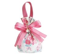 10pcs Canvas Wedding Candy Bag Gift Souvenir Pouch Drawstring Pocket Jewerly Bow Cloth for Christmas Birthday Party Decor Pour Bonbons