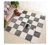 10pcs Carreaux De Sol en Mousse, Tapis De Jeu en Mousse pour Chambre à Coucher, Tapis De Jeu en Peluche Puzzle 12"x12" Dalles De Moquette Imbriquées, Tapis De Sol en Mousse EVA(Color:Blanc+Gris)