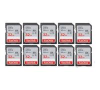 10PCS Carte mémoire SDHC SanDisk Ultra 32 Go 120Mb/s Gris Gris G