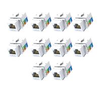 10PCS Cat6 Jack, Ethernet Punch Down Connector, Wall Adapter 90-Degree Module Coupler, Compatible C