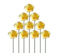 10PCS Ceramic Bee Watering Cups - 20x4cm Weather Resistant Flower Shaped Garden Drink Stations for Bees Butterflies Hummingbirds Outdoor Pollinator Support - Decorative Yard Accents