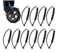10pcs Chaînes antidérapantes triangulaires pour motos et bicyclettes Chaînes à neige pour roues de pneus d'hiver Attaches de câble antidérapantes pour moto Outil d'urgence pour chaîne de pneus