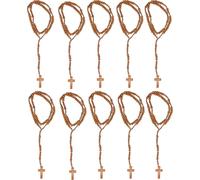 10pcs Chapelet en bois Jésus Impress