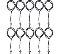 10pcs Chapelet en bois Jésus Impress