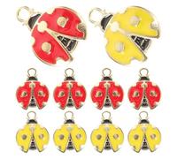 10pcs Charmes de coccinelle pour les bijoux de bricolage Fournitures de fabrication de petits charmes pour colliers bracelets porte-clés et projets d'artisanat
