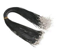 10pcs Cire Noire Cordon Imitation Cuir Collier Corde Tressée 1,5mm Chaîne avec Fermoir Homard pour La Prise De Bijoux