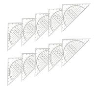 10pcs Clear Set Square Avec 180 Degrés To-outil De Mesure La Géométrie Des Rapports Répartition Pour Le Dessin D'ingénierie Des Étudiants