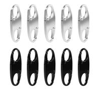 10PCS Clips Antivol pour Fermetures Éclair, Tirette pour Fermeture Eclair Forme de S, Tirette Fermeture Eclair Remplacement, pour Bagages Jeans Sacs à Main (Noir, Argent)
