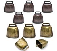 10PCS Cloche de Vache Mouton Vache，cloches de mouton，de vache，Cloches Clochette Vintage Bronze，Vache Cheval Mouton Pâturage Cuivre，cloches en cuivre très bruyantes