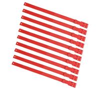 10pcs Col de Chèvre PU 23 Pouces Collier de Bétail Réglable pour la Ferme Animal de Vache Mouton Rouge PU Materif (Rouge)