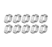10pcs Collier de Serrage Clip à Ressort Tuyau Serre-joints à Tuyaux en Acier Inoxydable Deux-oreille(15-18MM)