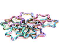 10pcs coloré pentacle en forme de chaîne de fer porte-clés pendentif bricolage bijoux sac à main fournitures