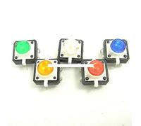 10PCS Colourful Tactile Push Button Switch Momentary 12 * 12 * 7.3MM switch button green white blue yellow red with light NWPNLXEA(5)