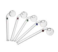 10pcs commerce de gros de verre incurvé fumer dogo américain de brûleurs à mazout tuyaux avec différents tuyaux en verre de couleur. (hasard couleur)