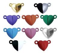 10pcs Connecteur De Coeur Magnétique Fermade - Charmes Ronds pour Bracelet De Bricolage Bracelet Et Collier De Bijoux