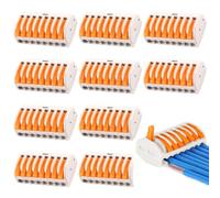 10Pcs Connecteur Electrique 8 Entrées Connecteur Électrique Domino Electrique Rapide Connecteur de Fil de Câble Bornes de Connexion Automatique Avec Commande à Levier Peut Être Librement Combiné